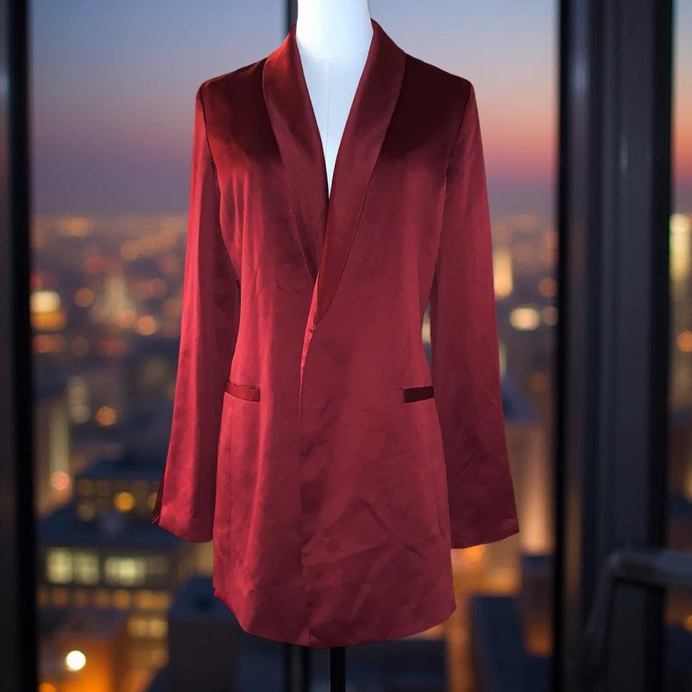 Leith Women's Red Blazer Preppy Casual Business S